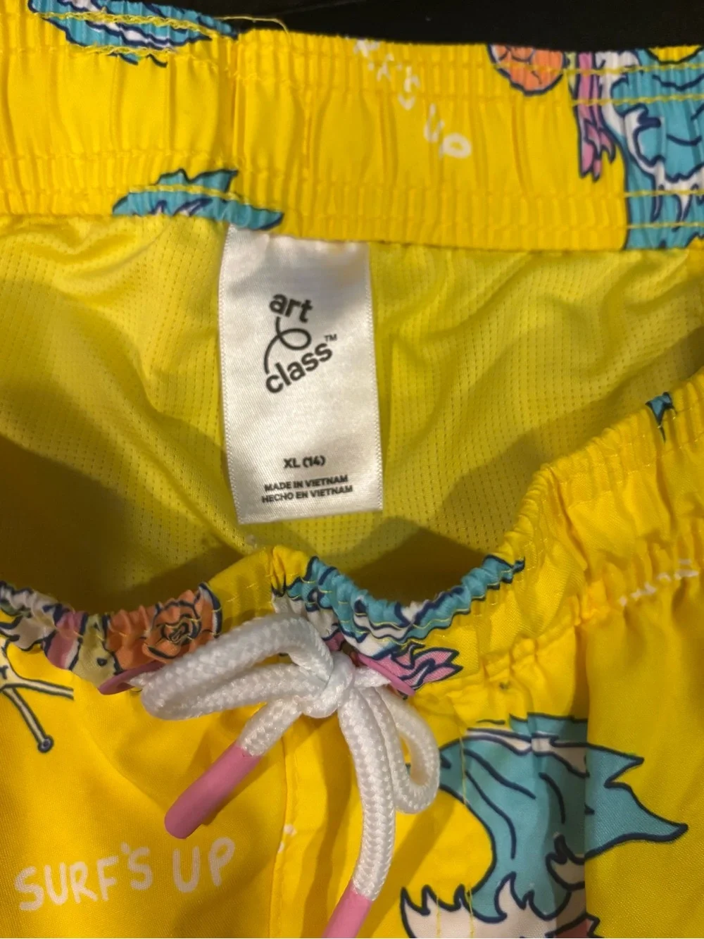 art class Yellow Snail Surf Print Swim Shorts